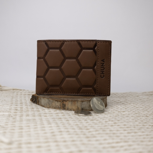 BILLETERA CLASICA MEN HEXAGONO MARRON CHUNA