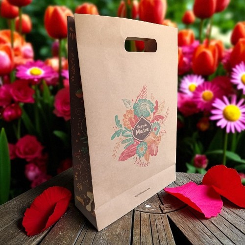 BOLSA KRAFT GRANDE MANIJA TROQUELADA SAGRADA MADRE