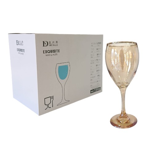 COPA DE VIDRIO PARA VINO DORADA