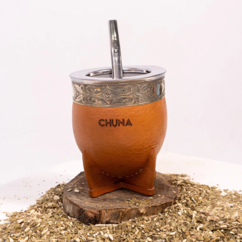 MATE AQUILES ACERO INOXIDABLE Y CUERO SUELA CHUNA