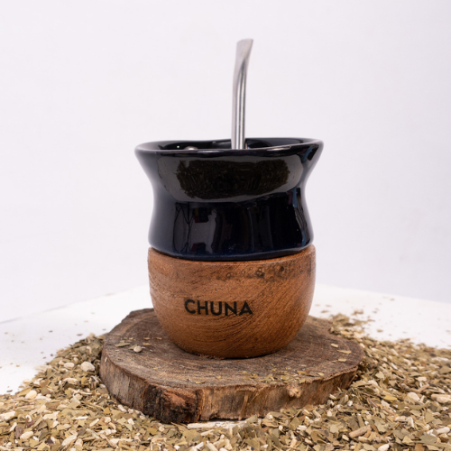 MATE ARTEMISA CERAMICA Y MADERA NEGRO CHUNA