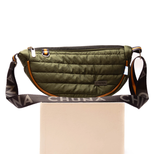 MINI BANDOLERA BUDAPEST BASTON VERDE MILITAR CHUNA