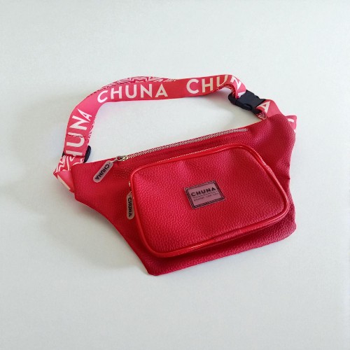 RIÑONERA AMALFI ECOCUERO ROJO CHUNA