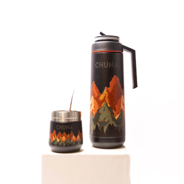 SET TERMO MATE ESTAMPADO 1L NEGRO OREGON