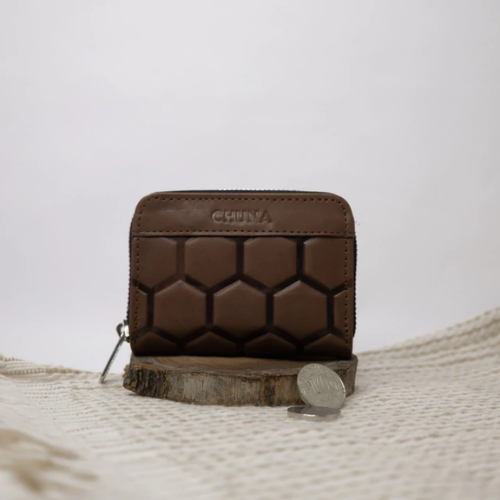 TARJETERO FUELLE HEXAGONO MARRON CHUNA