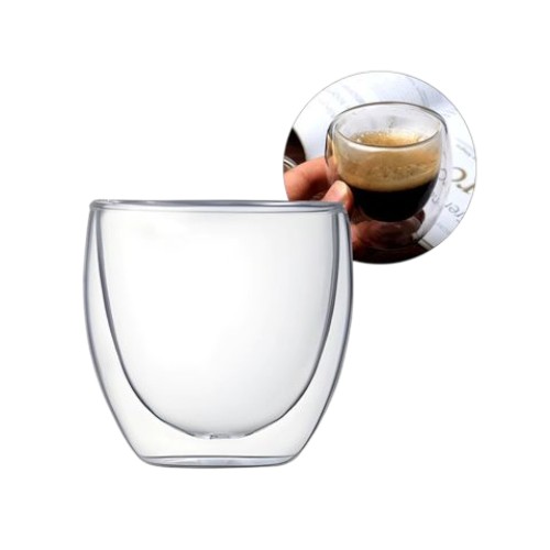 TAZA DE CAFE DOBLE VIDRIO SIN ASA X 1U