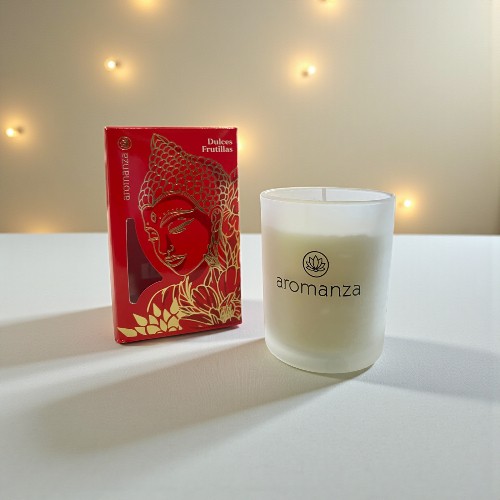 VELA AROMATICA PREMIUM AROMANZA 102XB DULCE FRUTILLAS