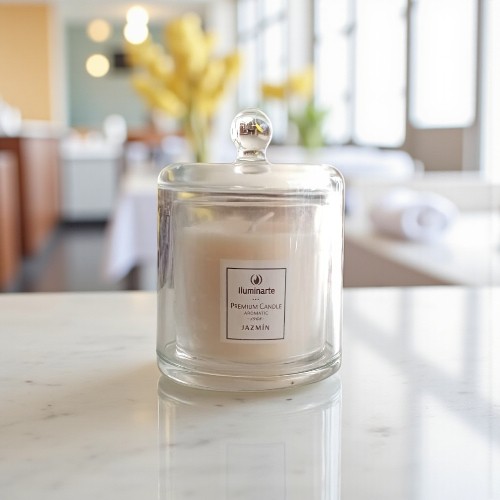 VELA CON CAMPANA AROMATICA DE CRISTAL 075E JAZMIN