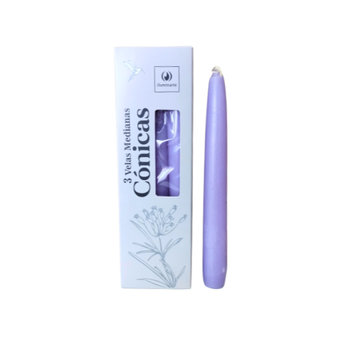 VELAS MEDIANAS CONICAS 134QB LILA CAJA X 3U