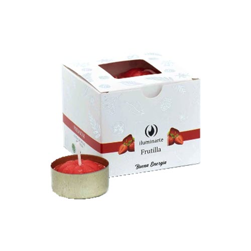 VELAS DE NOCHE CUBO 008A AROMA A FRUTILLA X 12U