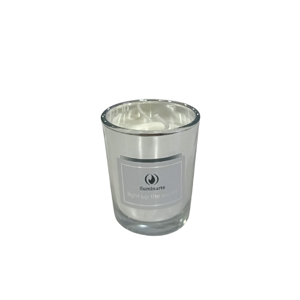 VELA VASO PLATA CERA VEGETAL AROMATICA 076R VAINILLA