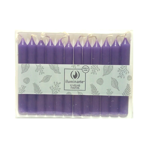 VELAS FINITAS VIOLETAS X 12 UNI