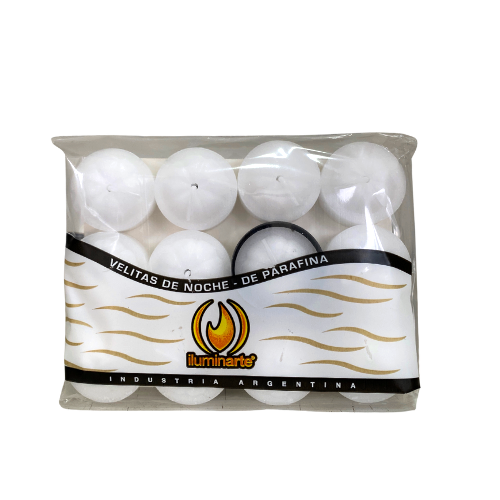 VELAS DE NOCHE ILUMINARTE 004XB BLANCAS X 12U